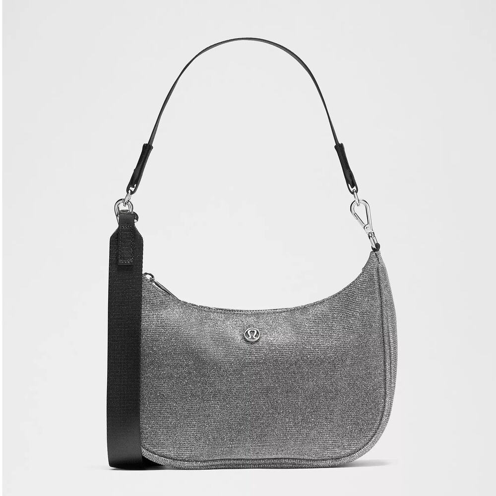 Lululemon Glitter City Essentials Small Shoulder Bag 3L Gray Silver Metallic NEW